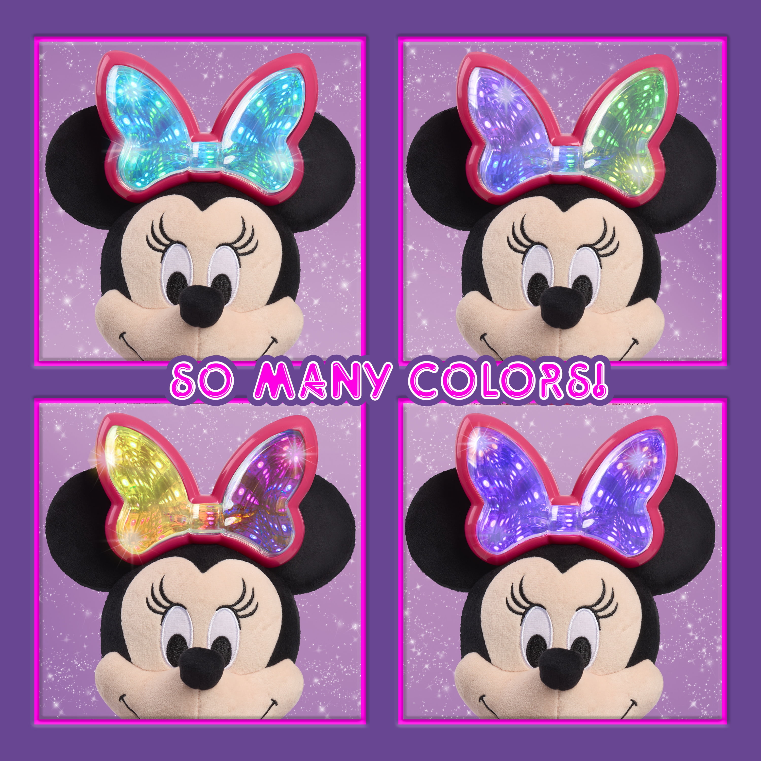 Disney Junior Colorfinity Minnie Mouse, 15 in Interactive Plush, Lights and Sounds, Girls Ages 3 Up