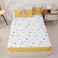 thumbnail image 4 of Catabedysis Waffle Pattern Zipper Twin Comforter Sets with Fitted Sheet and 2 Pillowcases For Boys,Colorful Personalized Monogrammed A Zipper Bedding Set,Colorful Stars Reversible,4 Pieces, 4 of 7