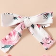 thumbnail image 4 of Newborn Baby Girls Clothes Summer Outfits Short Sleeve Romper Bow Floral Shorts Headband Pink 6-9 Months, 4 of 7