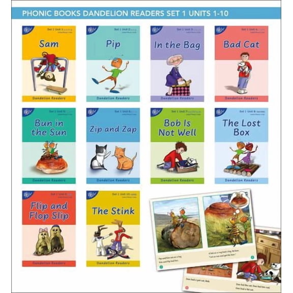 Phonic Books Dandelion Readers Set 1 Units 1-10 Sam (Alphabet Code Blending 4 and 5 Sound Words): Decodable Books for Beginner Readers Alphabet Code B
