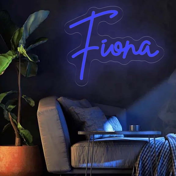 UPONRAY Single-line Custom Neon Signs, Customizable USB-Powered & Dimmable LED Neon Light, Stylish Wall Decor for Bedroom, Home, Lover, Friend, Dark Blue, 14 inch/7 Letters