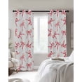 thumbnail image 3 of Pink Bow Ribbon Blackout Curtains 39 Inches Long for Bedroom, Vintage Modern Art Bowknot Thermal Insulated Room Darkening Black Out Window Curtain Panels Grommet Drapes for Living Room, 3 of 8