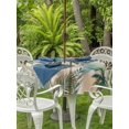 thumbnail image 3 of Outdoor Tablecloth with Umbrella Hole for Patio/Picnic/Party/Camping, Tropical Plant Waterproof Table Cloth Round Cover Washable, Summer Watercolor Boho Palm Tree on Linen (Dia 54"), 3 of 8