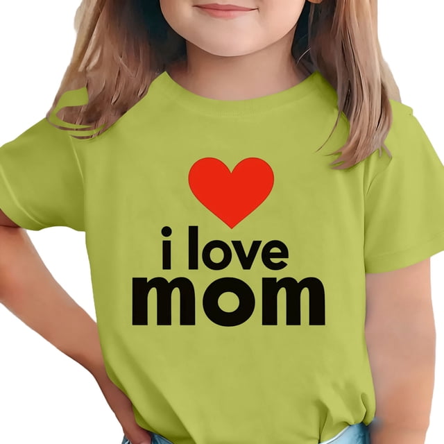 Zpanxa T-Shirts d'Été pour Filles Imprimé de la Fête de l'Indépendance Col Rond Manches Courtes Haut Polyester Spandex 12-13 Ans