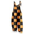 pstuiky Jumpsuit for Women, Women's Plaid Print Cuffless Pocket Strap