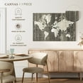 thumbnail image 5 of Elephant Stock Old World Map Neutral Wall Art - Horizontal Canvas Wall Art - Home Office Wall Decor - Map Canvas - Gray And Beige Decor By Wild Apple Portfolio - 12" x 8", 5 of 8