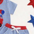 thumbnail image 6 of NOLDARES Patriotic Toddler Boy Outfit Short Sleeve T-Shirt + Elastic Waist Shorts with Pockets 2-Piece Summer Set Independence Day American Flag Print(Blue,2-3 Y), 6 of 6