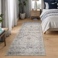 thumbnail image 3 of Bloom Rugs Washable Non-Slip 10 ft Runner - Ivory / Gray / Caramel Traditional Oriental Runner for Entryway, Hallway, Bathroom, and Kitchen - Exact size: 2'6" x 10', 3 of 10
