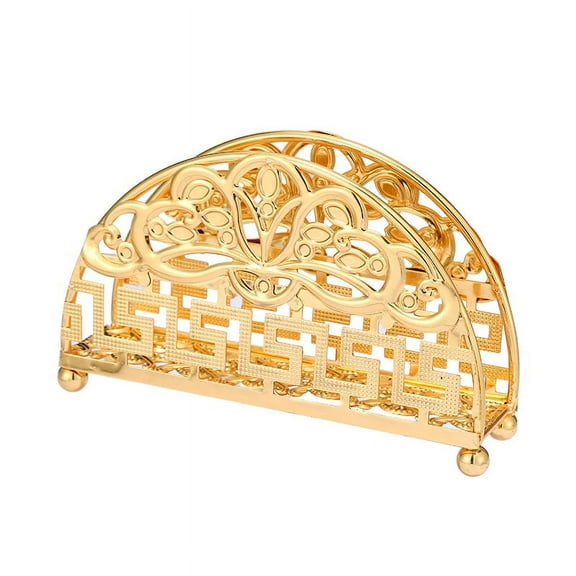 ERDOUY Napkin Holders,Tabletop Upright Napkin Holder,Creative Table Napkin Holder Tissue Holder Napkin Rack Stand for Napkins Metal Art Craft Home Decoration Hotel Desktop Ornament (Gold)