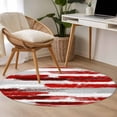 thumbnail image 2 of Area Rug 36in, Abstract Red Grey Striped Floor Carpet Living Room Rug, Modern Paint Pattern Non-Slip Welcome Mat Indoor Rugs for Bedroom Dining Room, 2 of 9