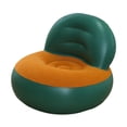 thumbnail image 2 of Sofá inflable individual en forma de L, portátil y grueso. naranja y verde, 2 of 9