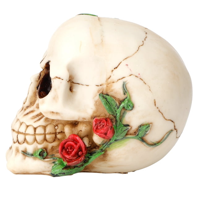 Esqueleto Resistente Al Calor ANGGREK Decoración de Calavera Con Flor de Rosa
