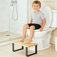 thumbnail image 1 of Taburete de inodoro | Taburete para ponerse en cuclillas para mejorar la postura y la salud intestinal | Reposapiés de baño para adultos y niños | Taburete de madera resistente para el inodoro, 1 of 6