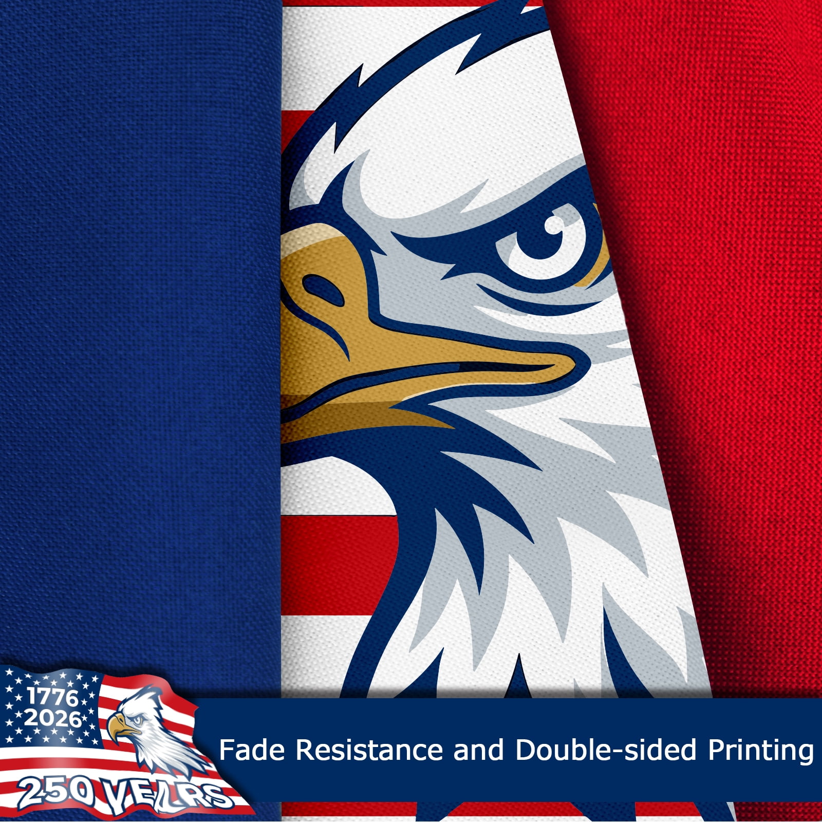 250th American Anniversary Flag 1776-2026, 250 Year USA Commemorative Flag Banner, Double-Sided 400D Heavy Duty Patriotic Decor for Indoor Outdoor, 4-Row Stitched Hem