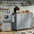 thumbnail image 6 of Rolling Kitchen Island with Storage, Kitchen Island Cart with Wood Top, 3 Drawer, Kitchen Island on Wheels with Spice Rack for Home, Kitchen and Dining Room, 6 of 9