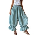 thumbnail image 2 of Women's Boho Harem Pants Casual Smocked High Waist Baggy Trousers with Ruffled Hem Loose Yoga Hippie Flowy Pants for Summer Vacation Lounge and Flattering Everyday Wear, 2 of 6