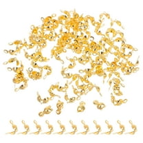 OATIPHO 200Pcs Jewelry Making Supplies Golden Crimp Beads and Connector Components