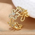 thumbnail image 4 of Bague Ouverte Fleur Creuse Mode Bagues Réglables Bijou Déclaration Cadeau Banmo, 4 of 5