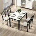 thumbnail image 4 of Gymax Modern Dining Chairs Set of 4 w/Tilt Backrest Rubber Wood Legs Soft Padded Seat, 4 of 10