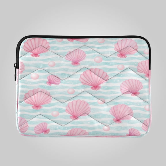 16in Laptop Bag Briefcases Computer Inner Bags Computer Bags Laptop Sleeves Work Travel School Bag Pink Seashell Wave Pattern