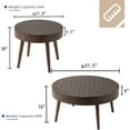 thumbnail image 2 of HOMPUS Round Nesting Coffee Table w  Pattern Tabletop, 2 Piece Coffee Table Set Living Room Table Set Circle w Wood Grain Finish, Modern Coffee Tables Set of 2 w Wood Legs for Living Room, 2 of 8