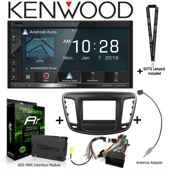 Kenwood DNR476S Navigation Receiver ADS KIT-C200 for select Chrysler200 Pkg