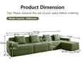 thumbnail image 3 of Modular Sectional Cloud Couch, 153.5'' Boneless Couch Sofa with Deep Seat, Corduroy Modern Sofa for Living Room, No Assembly, L-Shaped, Green, 3 of 8