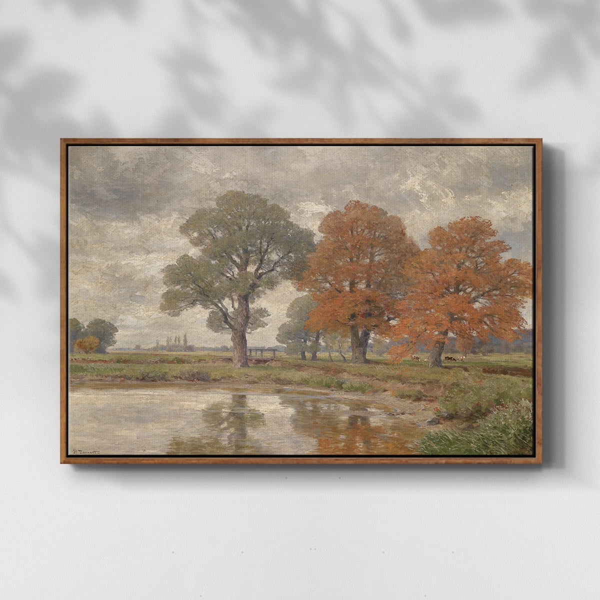 Vintage Landscape-CCCLIV By Wexford Home Framed in Walnut Wood Gallery Wrapped Canvas 17 in. x 25 in.