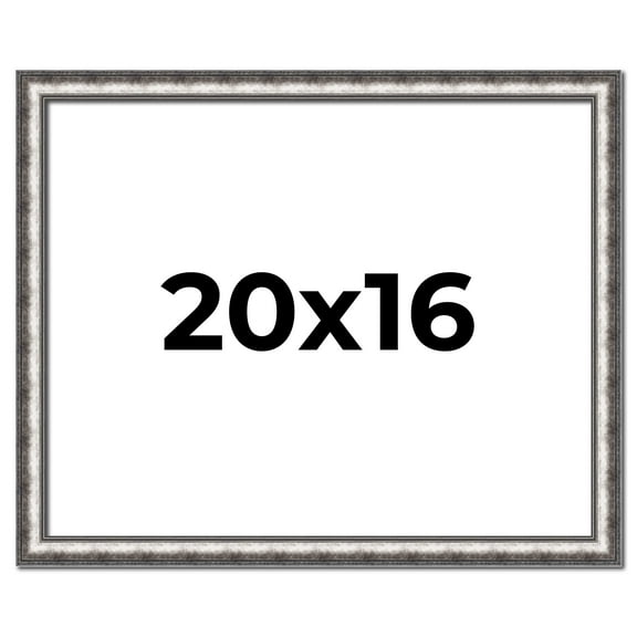 20x16 Frame Silver Real Wood Picture Frame Width 1.125 Inches | Interior Frame Depth 0.5 Inches |