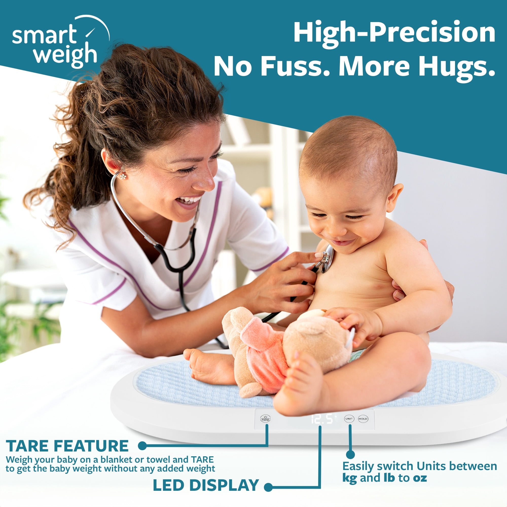 Smart Weigh Accurate Digital Baby and Pet Scale  - 40kg Capacity
