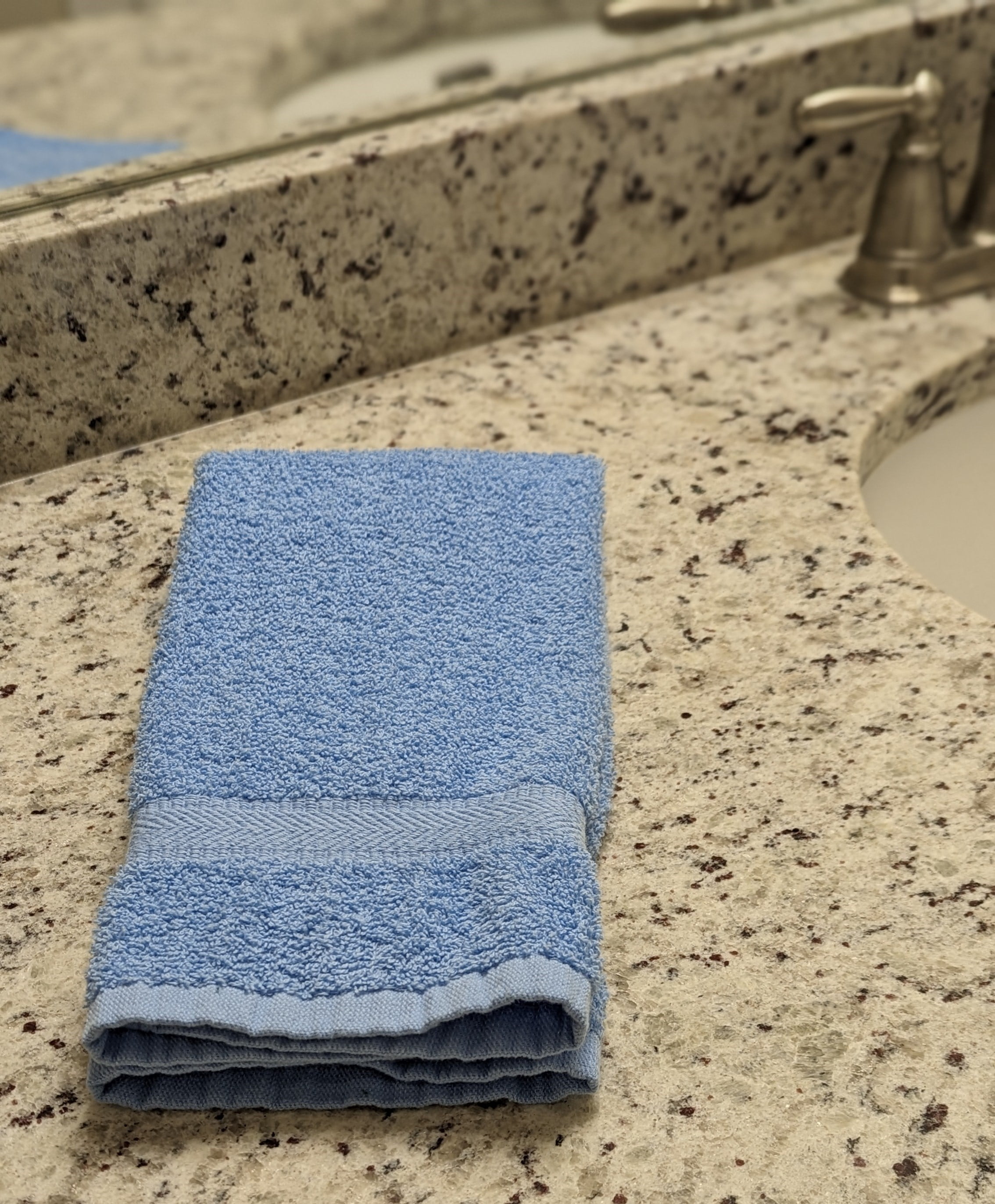 24 Pack 16 x 27 Light Blue Cotton Hand Towels | Gym Spa Hair Salon