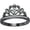 Black, variant on Engagement Wedding 925 Sterling Silver 14K White Gold Plating Round Cut White Diamond Tiara Queen Crown Heart Shaped Ring For Women
