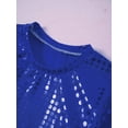 thumbnail image 5 of YONGHS Kids Grils Boys Shiny Dance Crop Tops Long Sleeve Athletic Sports Shirts Tee Royal Blue 2-3, 5 of 7