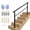 Matte Black 5 Steps, variant on Kicctian Outdoor Handrail, 6 Steps Adjustable Metal Railing, Non-Slip, Easy DIY Installl for Porch, Deck, or Indoor Stairs, Matte Black