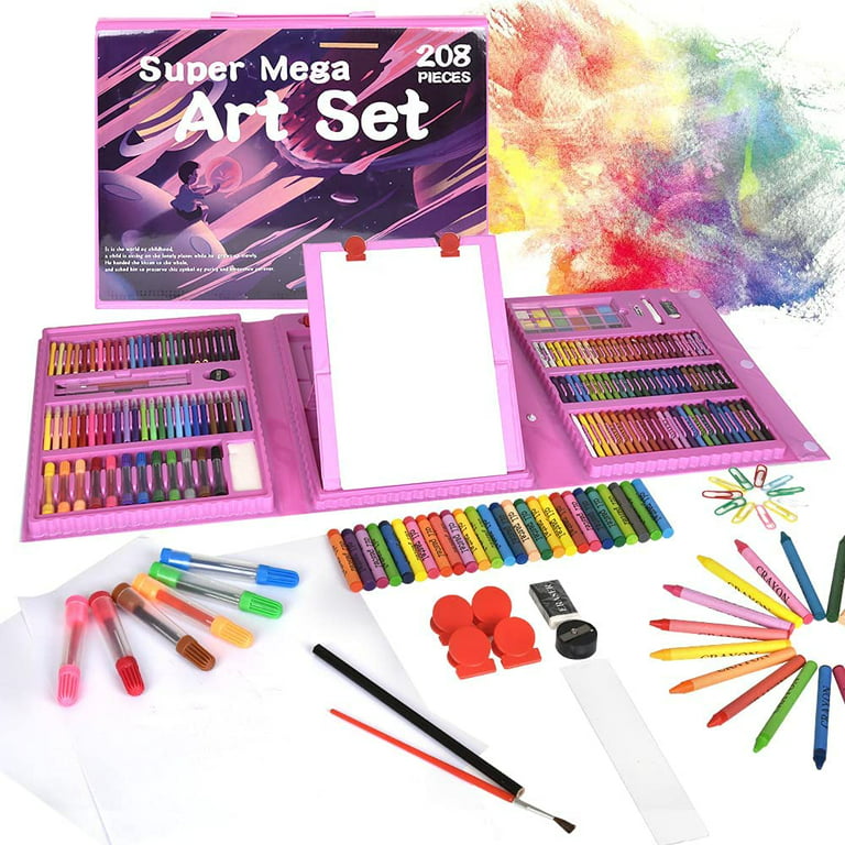  276 PCS Art Supplies Drawing Art Kit for Kids Adults Set with  Double Sided Trifold Easel Box with Oil Pastels, Crayons, Colored Pencils,  Paint Brush, Watercolor Cakes ect. Gift for Girls
