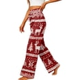 thumbnail image 5 of Lumtrix Christmas Pants Women Cute Funny Christmas Pattern Pajamas Casual Elastic Waist Pant Fall Pajama Red L, 5 of 6