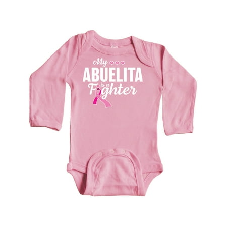 

Inktastic Breast Cancer Awareness My Abuelita is a Fighter Gift Baby Boy or Baby Girl Long Sleeve Bodysuit