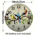 thumbnail image 3 of Chilfamy 10 Inch Birds Tree Branch Green Leaves Wall Clock 10x10in, 3 of 8