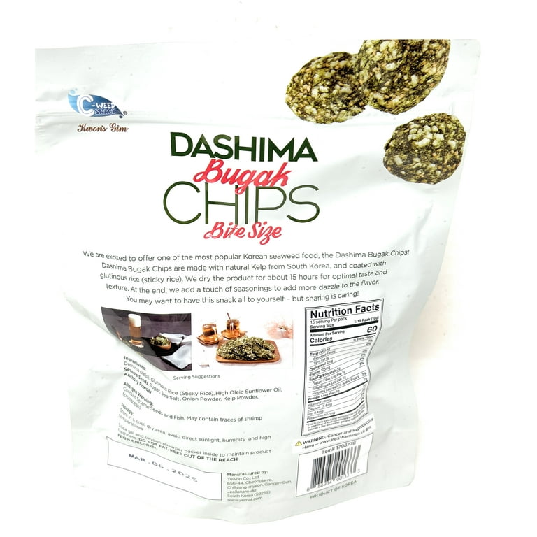 Dashima Bite Size Bugak Chips, 5.29 Ounce - Walmart.com
