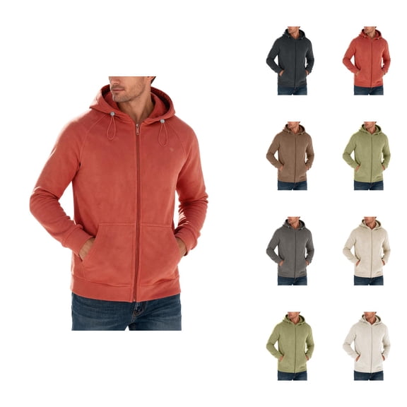 Zip Up Hoodie Men Fall Winter Long Sleeve Sherpa Lined Full Zipper Hooded Sweatshirt with Pockets Jacket Cardigan Outerwear