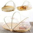 thumbnail image 2 of NUZYZ Bamboo Tent Basket Hand Woven Tray Anti Bug Food Fruit Container Net Mesh Cover, 2 of 8