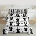 thumbnail image 2 of jejeloiu Kawaii Cat Kitten Queen Comforter Set,Cute Cartoon Animal Bedding Sets,Black Puppy Dogs Paws Bedding Comforter Set For Kids,Super Cozy Room Decor Reversible,3-Piece, 2 of 8