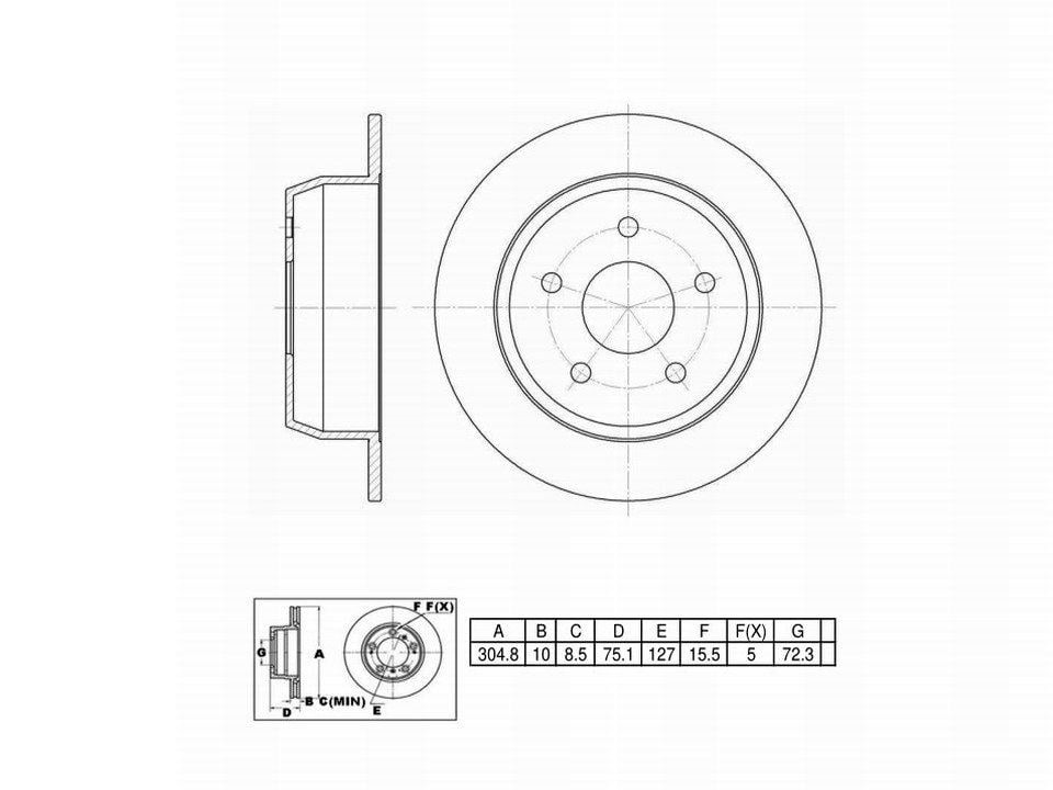 Winstop Brake Rotor, Rear WS238188, Jeep Grand Cherokee 2004-1999