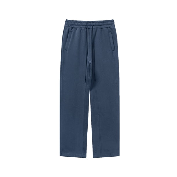 Pantalones largos para hombre, color liso, casuales, de pierna recta, pantalones largos para hombre