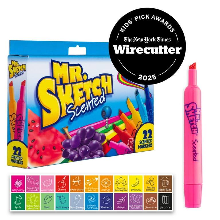 2 pack) Mr. Sketch Scented Markers, Chisel Tip, Assorted Colors