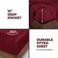 thumbnail image 5 of Superior Modal From Beechwood Lightweight Sheet Set, Twin XL, Burgundy, 5 of 9