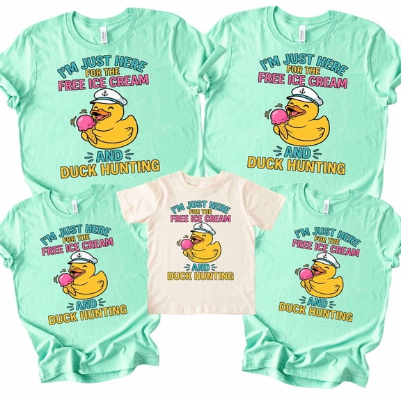 I 39 m Just Here for the Free IceCream Duck Shirt Fun Cruise Vacation tShirt Family Cruise