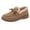 Khaki, variant on Xfvqtps Womens Moccasin Slippers Suede Leather Sherpa Plush Lining Padded Insole Gripped Rubber Outsoles Solid Color Slip on Bow Soft Sole Comfortable Non Slip Warm Winter Flock Shoes Black