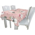 thumbnail image 4 of GZHJMY Snowman Christma in Pink Rectangle Tablecloth for Kitchen Dining Room Party Table Cover Home Decor 60"(W) x 120"(L), 4 of 7