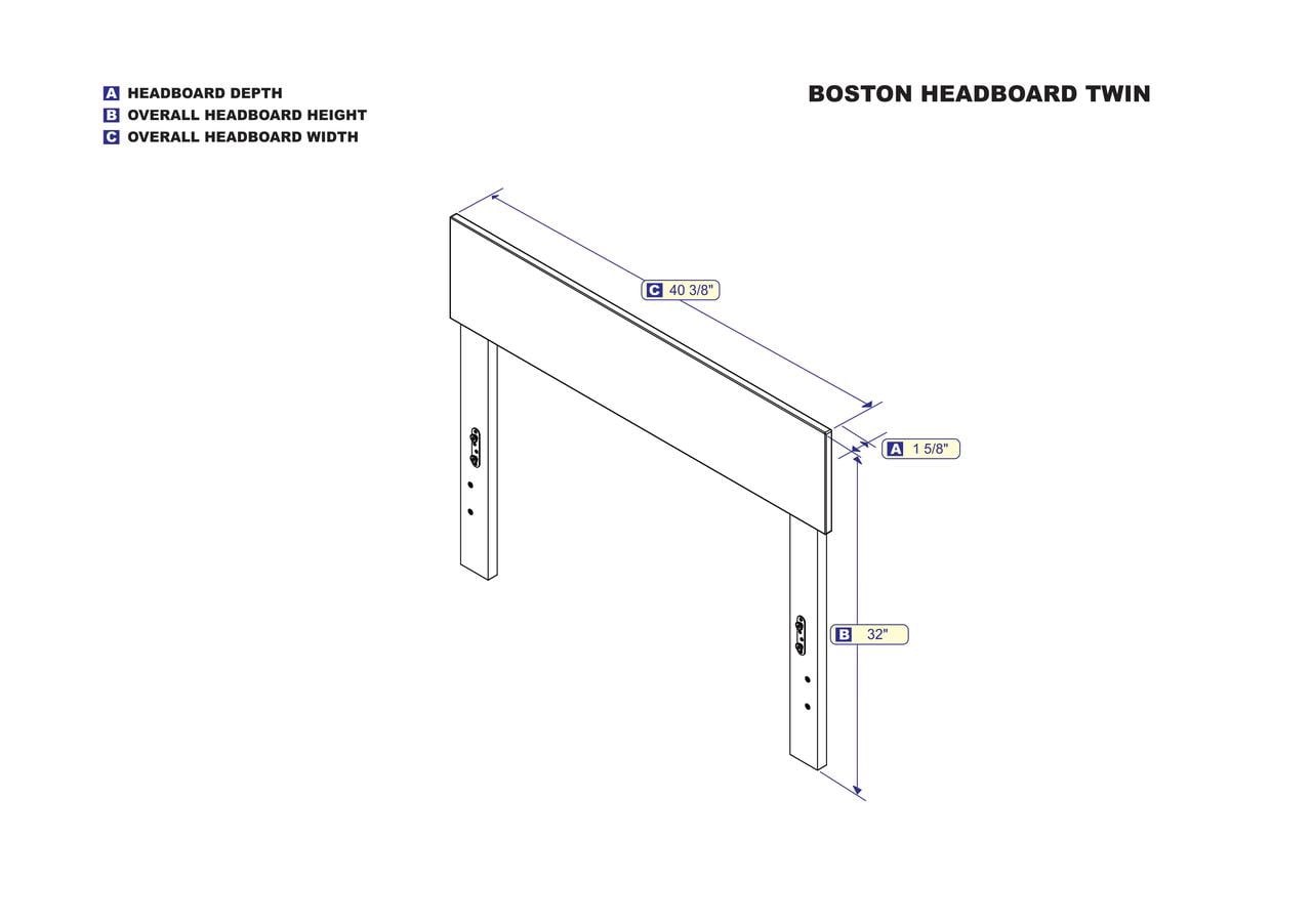 Boston Headboard, Twin, Walnut